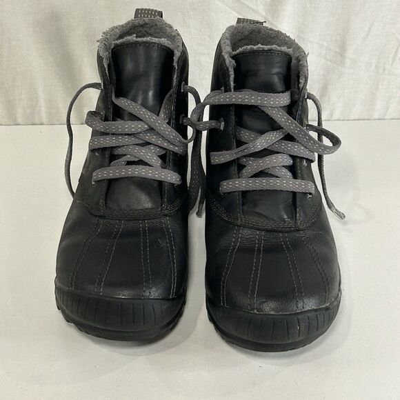 Timberland MT Hayes Women’s Black Leather Waterproof Winter Boots A18KX Size 8 - Picture 2 of 6